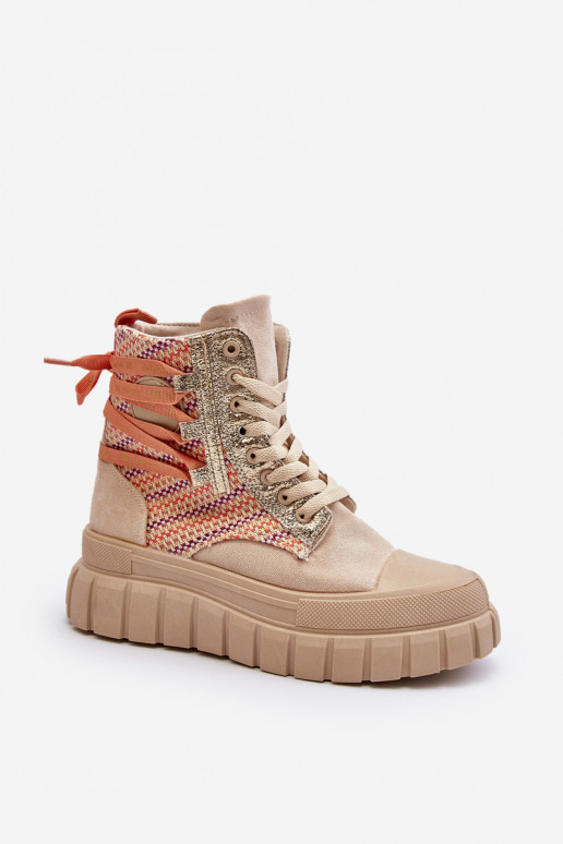 Zapatos de ocio con plataforma en color beige Kernia
