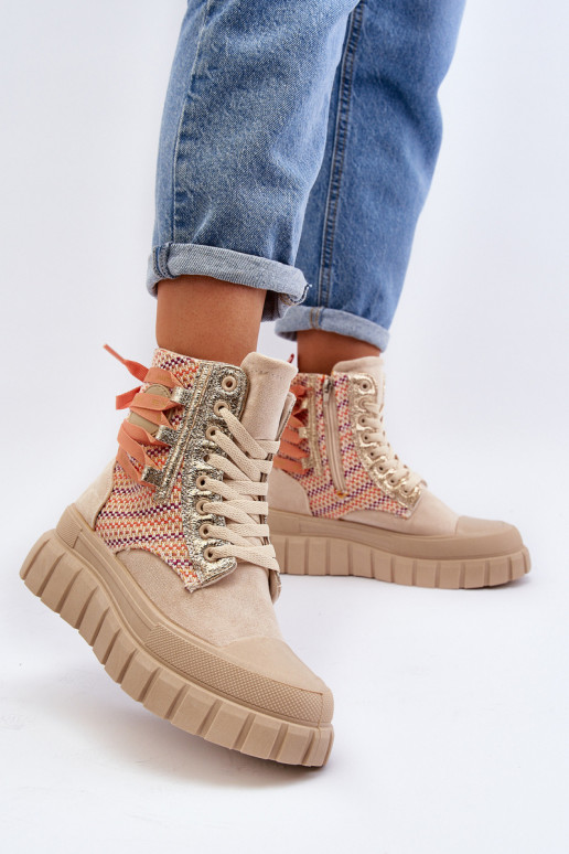 Zapatos de ocio con plataforma en color beige Kernia