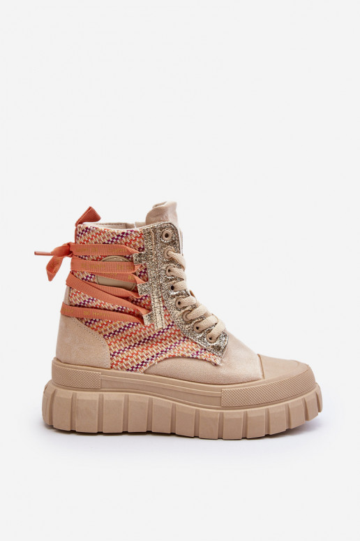 Zapatos de ocio con plataforma en color beige Kernia