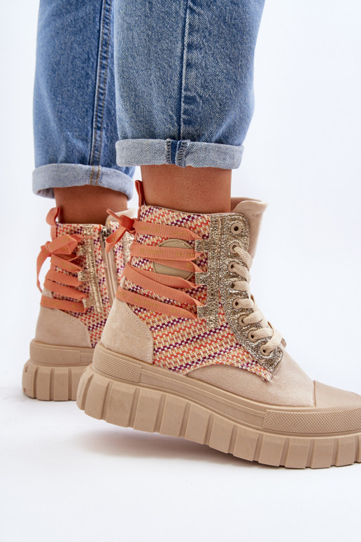 Zapatos de ocio con plataforma en color beige Kernia