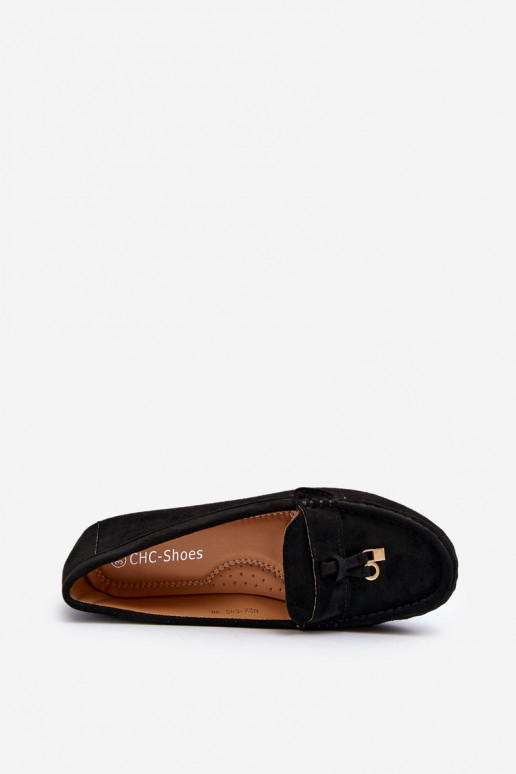 confeccionado en ante modelo Clásico Mocasines color negro Ontala