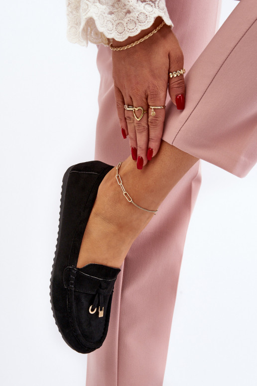 confeccionado en ante modelo Clásico Mocasines color negro Ontala confeccionado en ante modelo Clásico Mocasines color negro Ontala