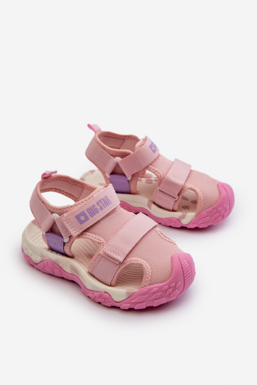 sandalias Infantil con cierres adhesivos Big Star NN374238 color rosa