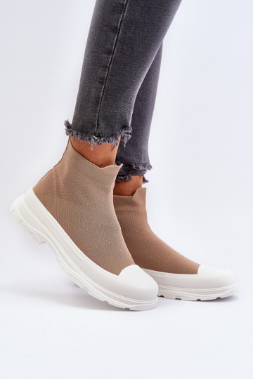 Botines de mujer Ilanae marrones con plantilla tipo calcetín