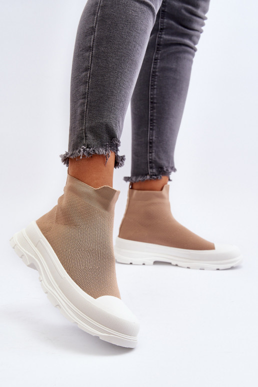 Botines de mujer Ilanae marrones con plantilla tipo calcetín