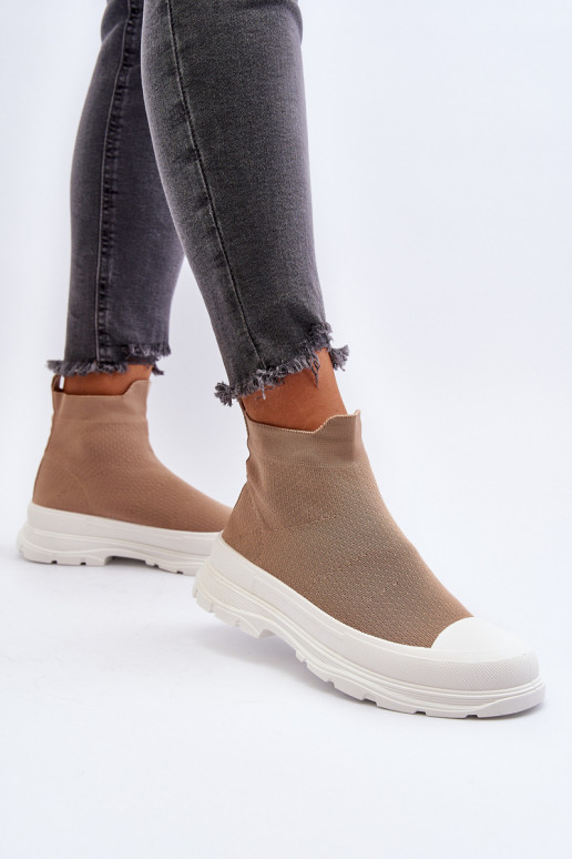 Botines de mujer Ilanae marrones con plantilla tipo calcetín