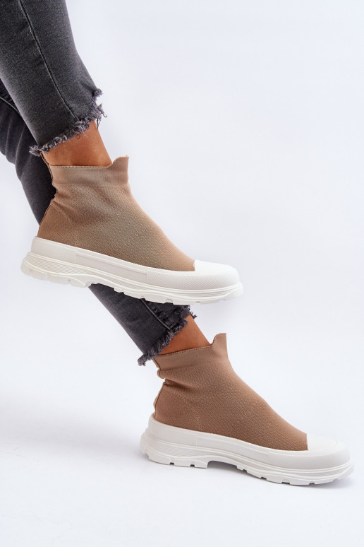 Botines de mujer Ilanae marrones con plantilla tipo calcetín