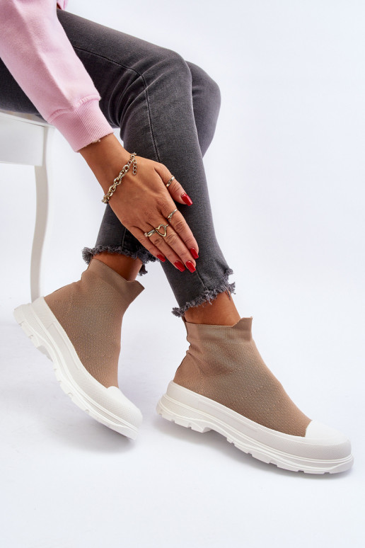 Botines de mujer Ilanae marrones con plantilla tipo calcetín