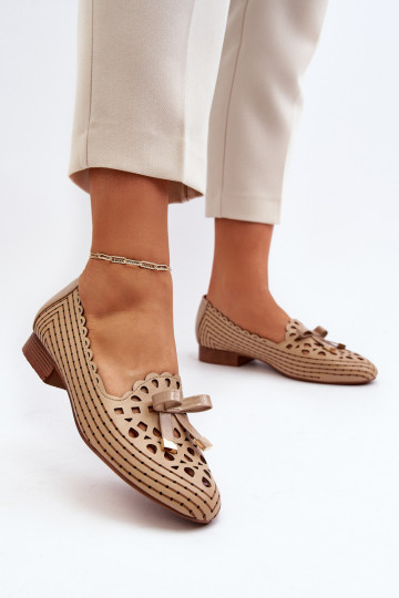 Bailarinas caladas con cintas beige Unstable