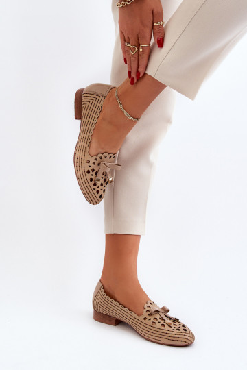Bailarinas caladas con cintas beige Unstable 2
