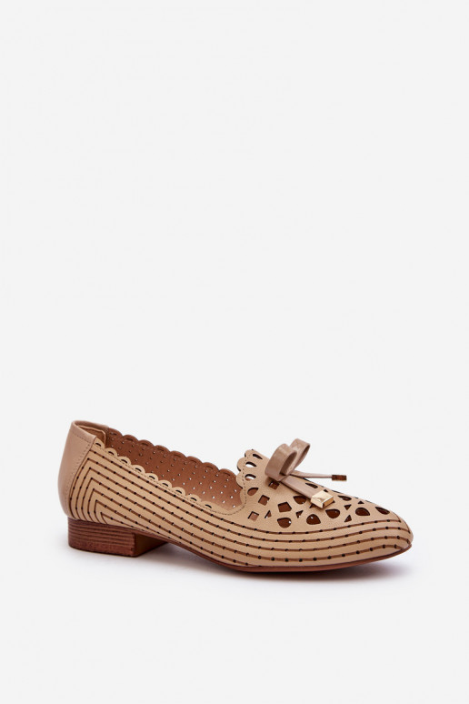Bailarinas caladas con cintas beige Unstable