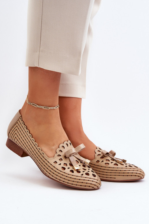 Bailarinas caladas con cintas beige Unstable