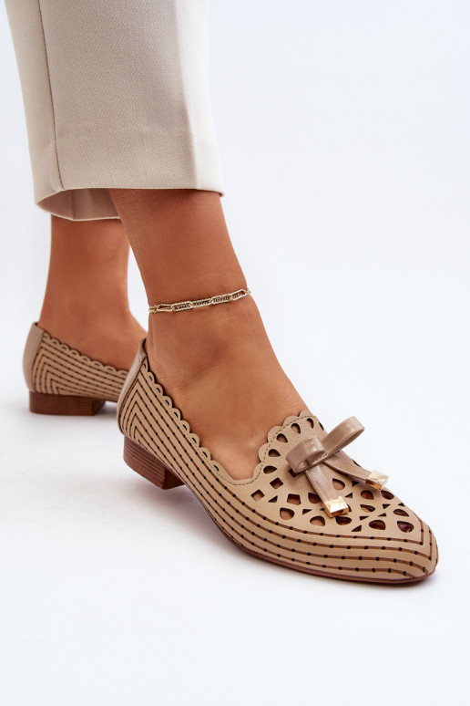 Bailarinas caladas con cintas beige Unstable