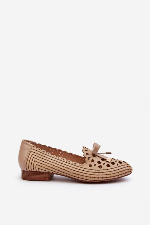 Bailarinas caladas con cintas beige Unstable