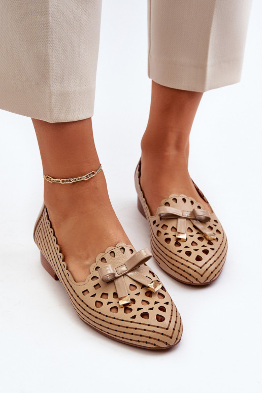 Bailarinas caladas con cintas beige Unstable