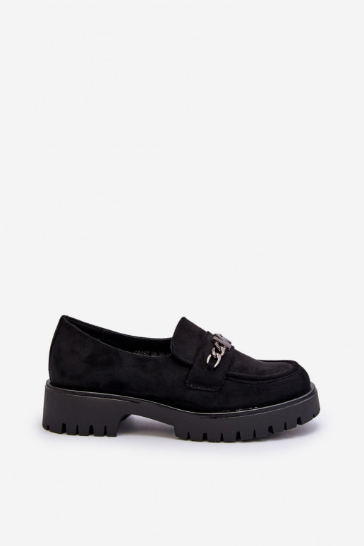Mocasines de ante con adornos en color negro Loraleima