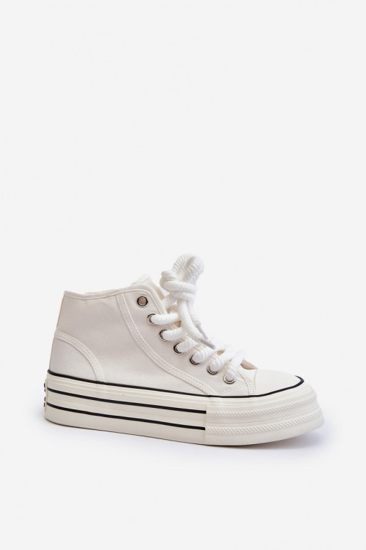Zapatos casual con plataforma en color blanco Aineri