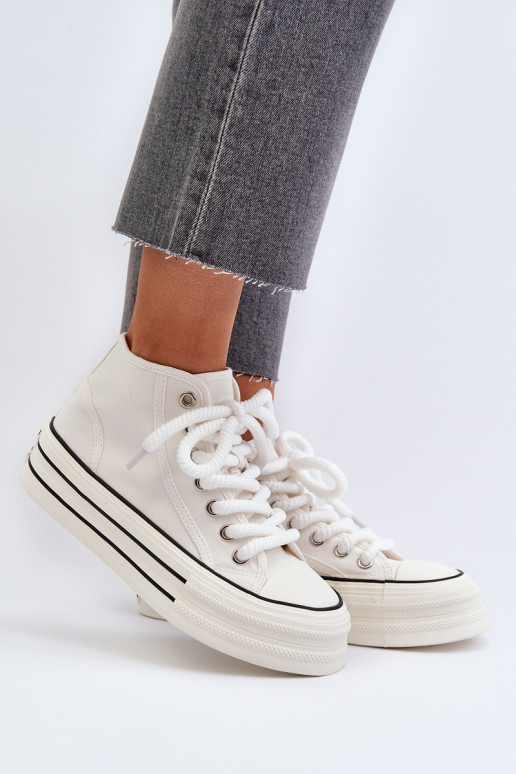 Zapatos casual con plataforma en color blanco Aineri