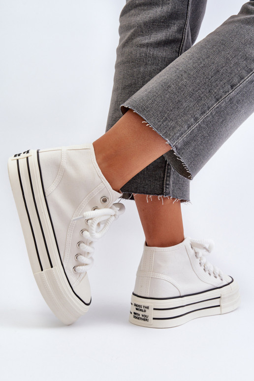 Zapatos casual con plataforma en color blanco Aineri