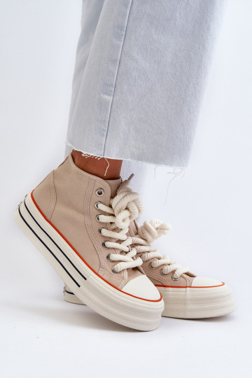 Zapatos casual con plataforma beige Aineri