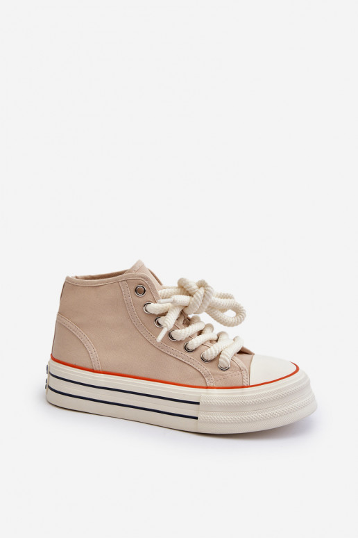 Zapatos casual con plataforma beige Aineri