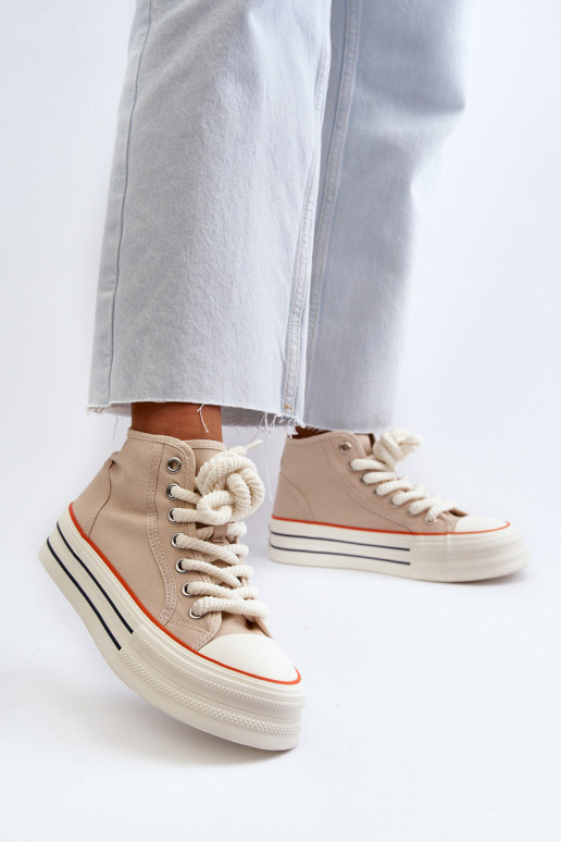 Zapatos casual con plataforma beige Aineri