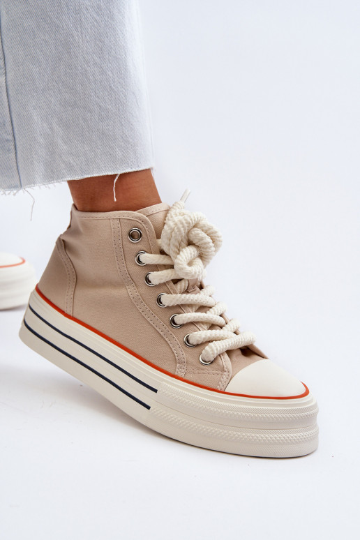 Zapatos casual con plataforma beige Aineri