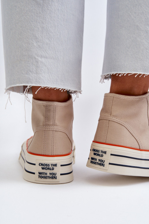 Zapatos casual con plataforma beige Aineri