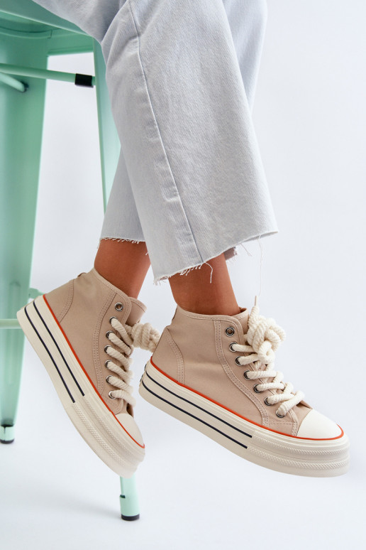 Zapatos casual con plataforma beige Aineri