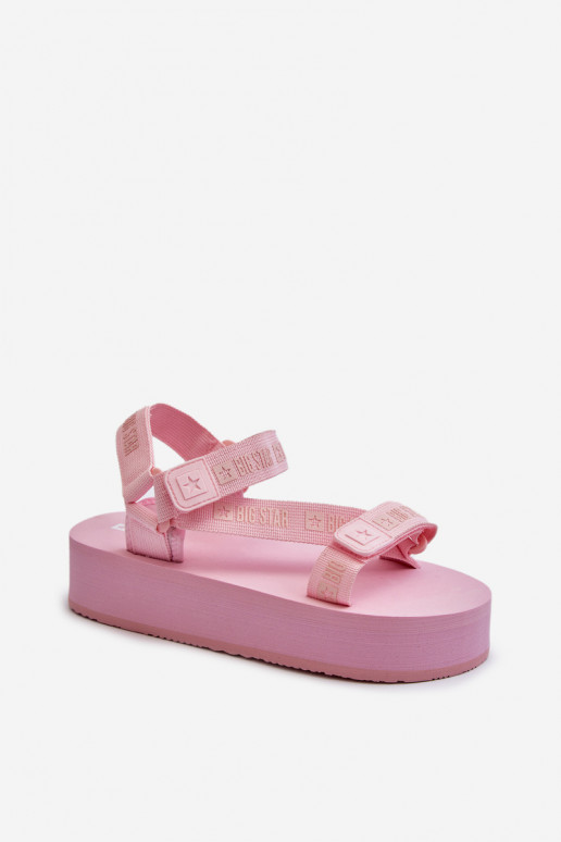 Sandalias de mujer con plataforma Big Star NN274A529 color rosa