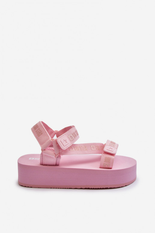 Sandalias de mujer con plataforma Big Star NN274A529 color rosa