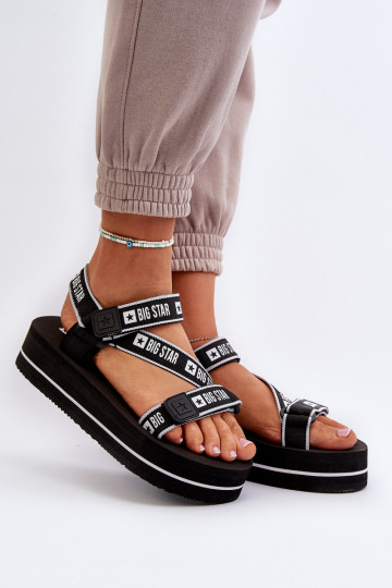 Sandalias de mujer con plataforma Big Star NN274A525 color negro