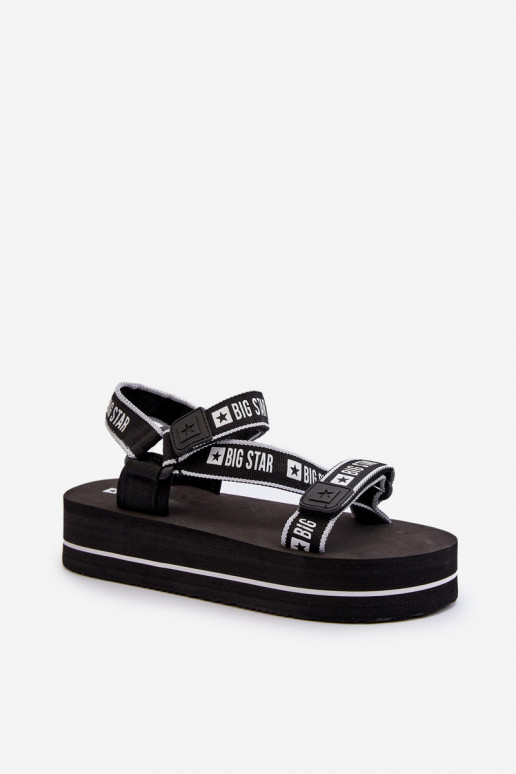 Sandalias de mujer con plataforma Big Star NN274A525 color negro Sandalias de mujer con plataforma Big Star NN274A525 color negro