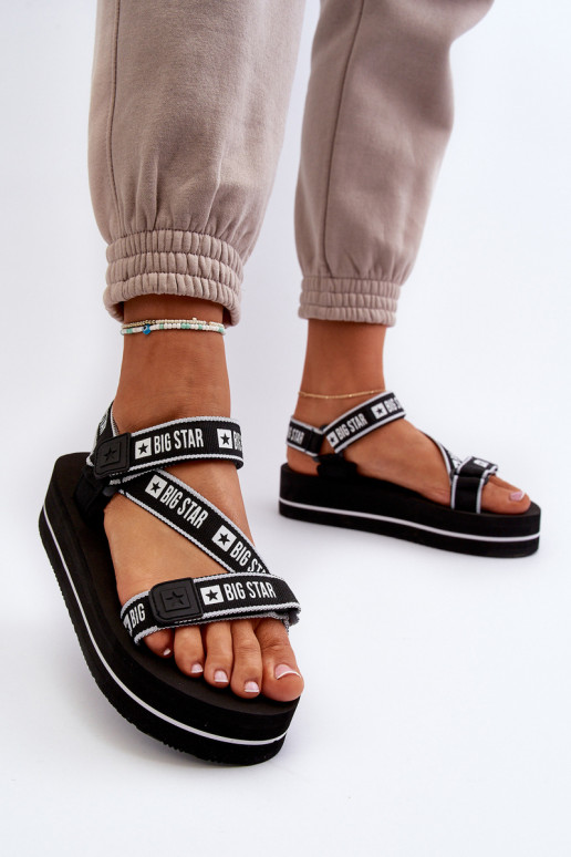 Sandalias de mujer con plataforma Big Star NN274A525 color negro Sandalias de mujer con plataforma Big Star NN274A525 color negro