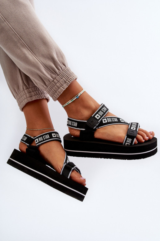Sandalias de mujer con plataforma Big Star NN274A525 color negro Sandalias de mujer con plataforma Big Star NN274A525 color negro