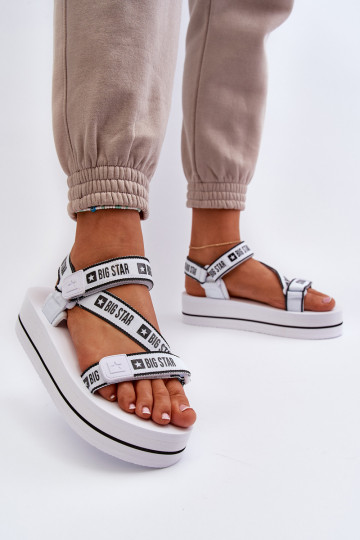 Sandalias de mujer con plataforma Big Star NN274A526 color blanco