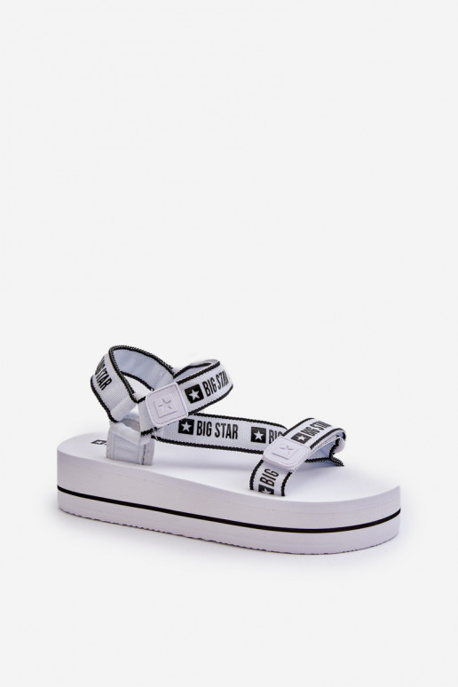 Sandalias de mujer con plataforma Big Star NN274A526 color blanco