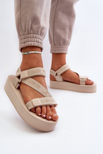 Sandalias mujer plataforma Big Star NN274A528 beige