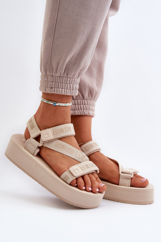 Sandalias mujer plataforma Big Star NN274A528 beige