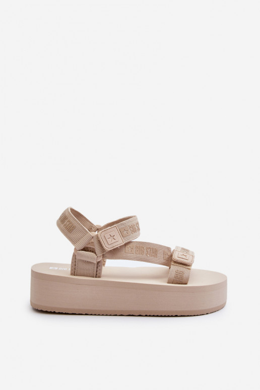 Sandalias mujer plataforma Big Star NN274A528 beige