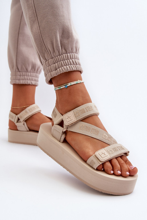Sandalias mujer plataforma Big Star NN274A528 beige