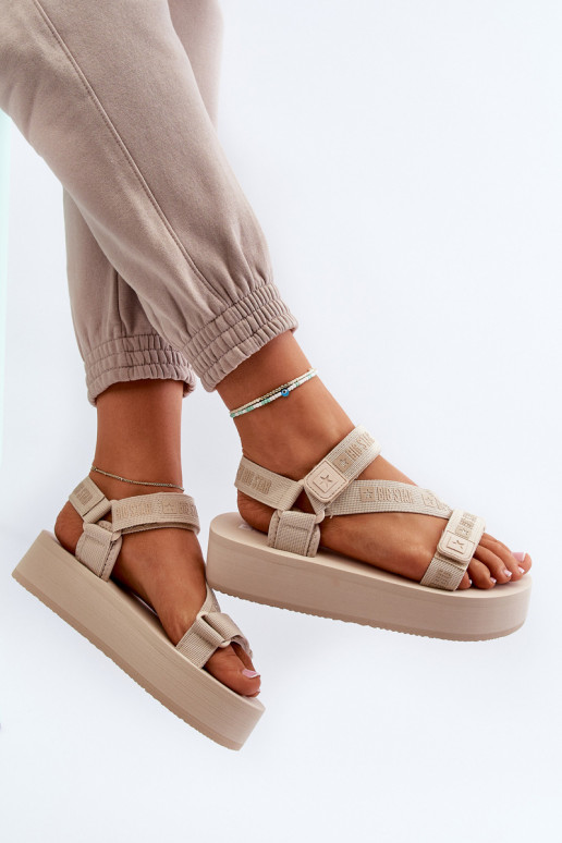 Sandalias mujer plataforma Big Star NN274A528 beige