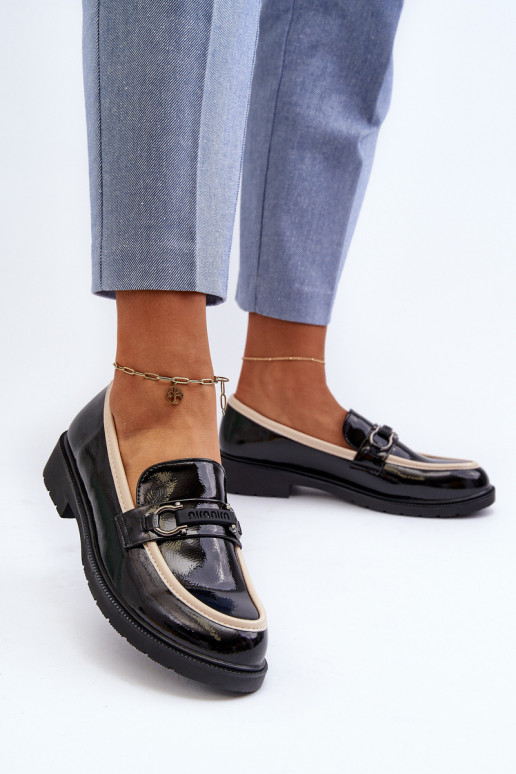 Zapatos mujer charol Mocasines S.Barski HY336A color negro