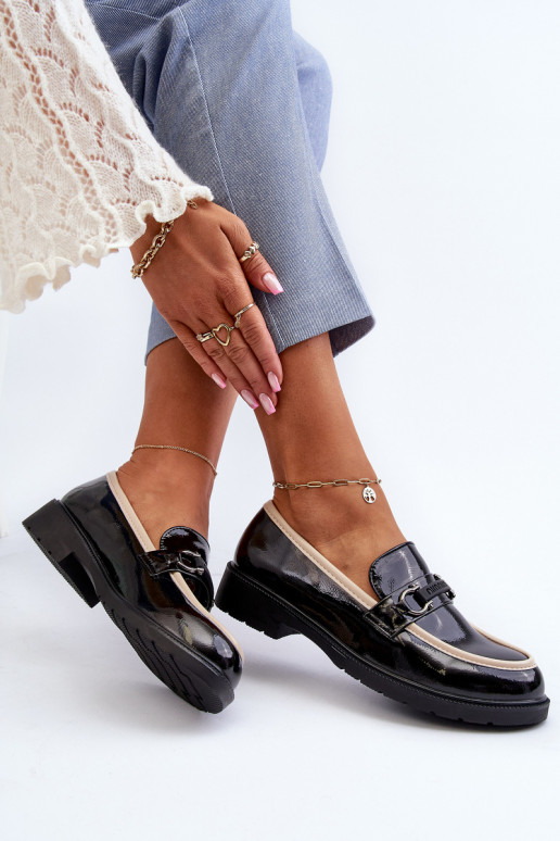 Zapatos mujer charol Mocasines S.Barski HY336A color negro