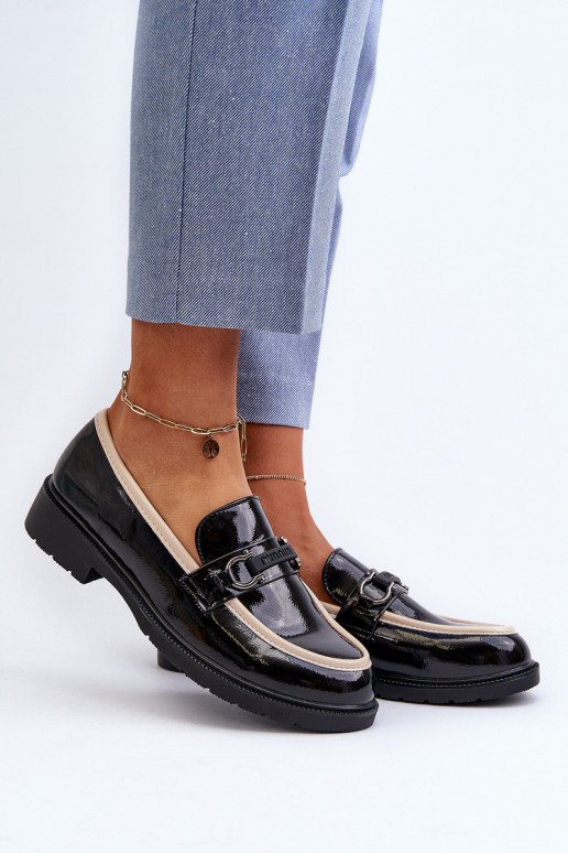Zapatos mujer charol Mocasines S.Barski HY336A color negro