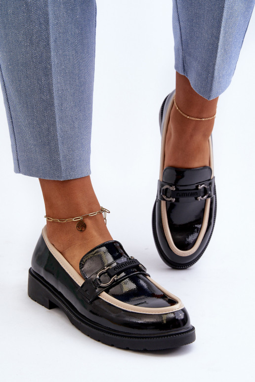 Zapatos mujer charol Mocasines S.Barski HY336A color negro