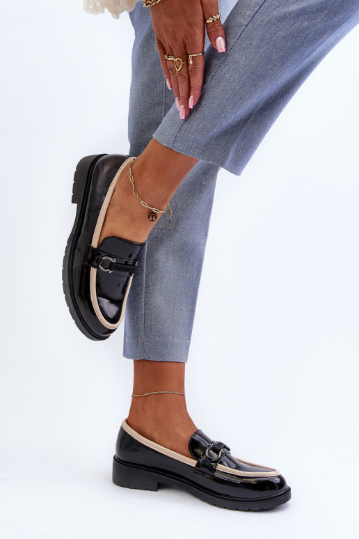 Zapatos mujer charol Mocasines S.Barski HY336A color negro