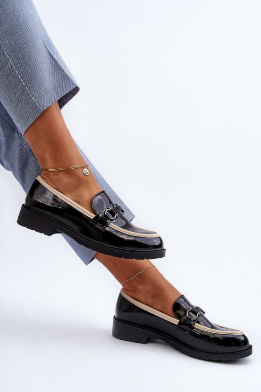 Zapatos mujer charol Mocasines S.Barski HY336A color negro Zapatos mujer charol Mocasines S.Barski HY336A color negro