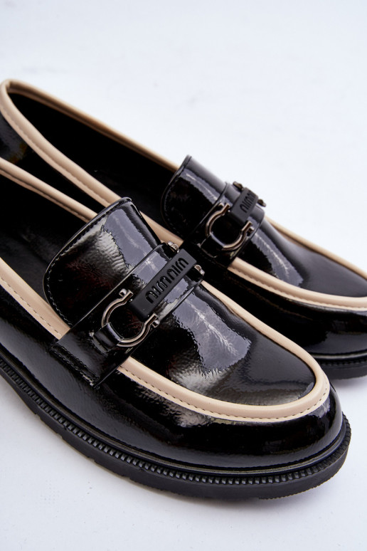 Zapatos mujer charol Mocasines S.Barski HY336A color negro