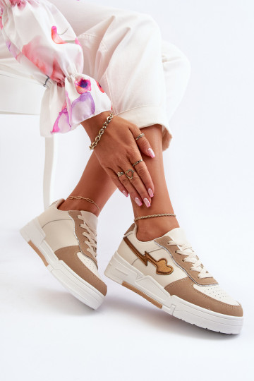 Zapatillas modelo zapatos con plataforma beige Zeparine 2